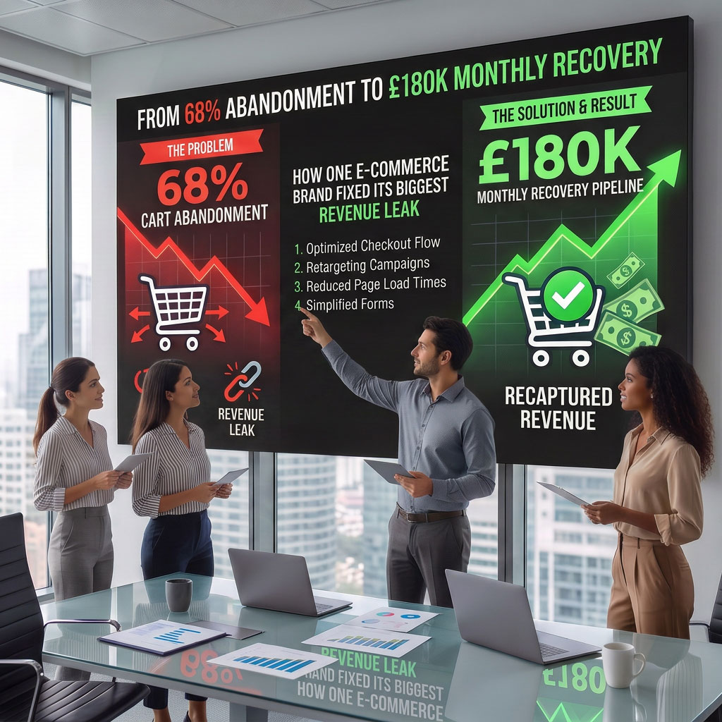 From 68% Cart Abandonment to a £180K Monthly Recovery Pipeline: How One E-Commerce Brand Fixed Its Biggest Revenue Leak